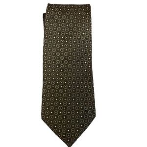 Banana Republic olive green & gold geometric tie